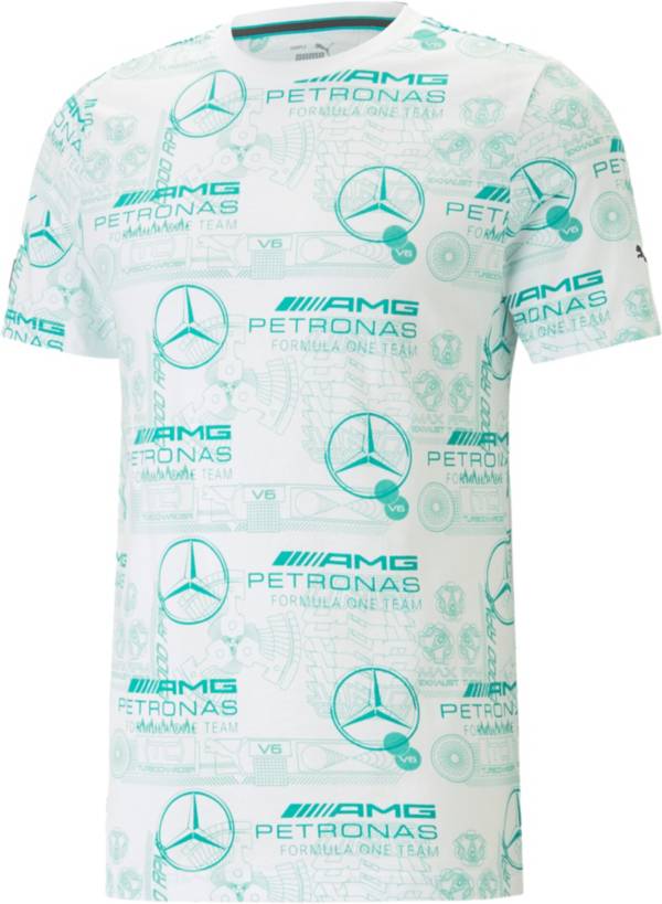 Puma Mercedes F1 White AOP T Shirt Dick s Sporting Goods