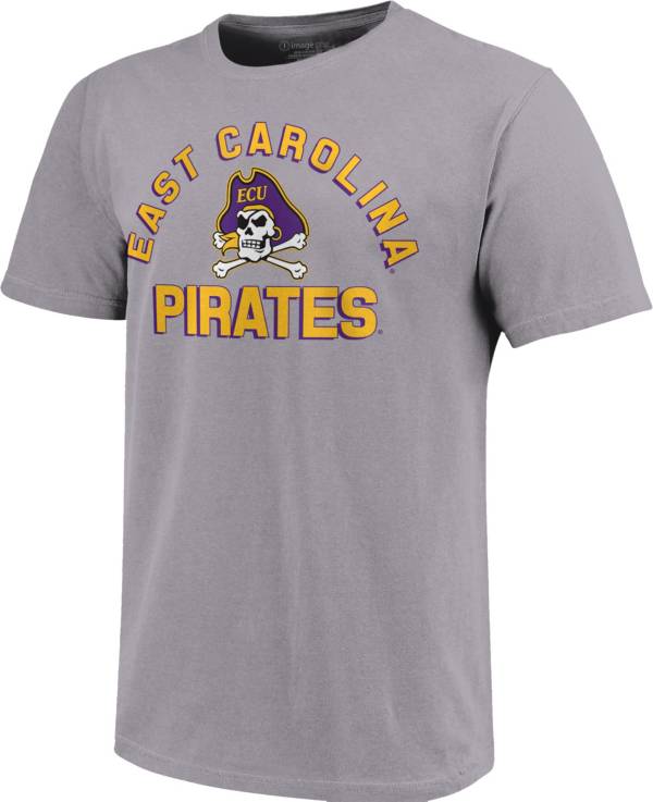 Image One Men's East Carolina Pirates Grey Retro Stack T-Shirt product image