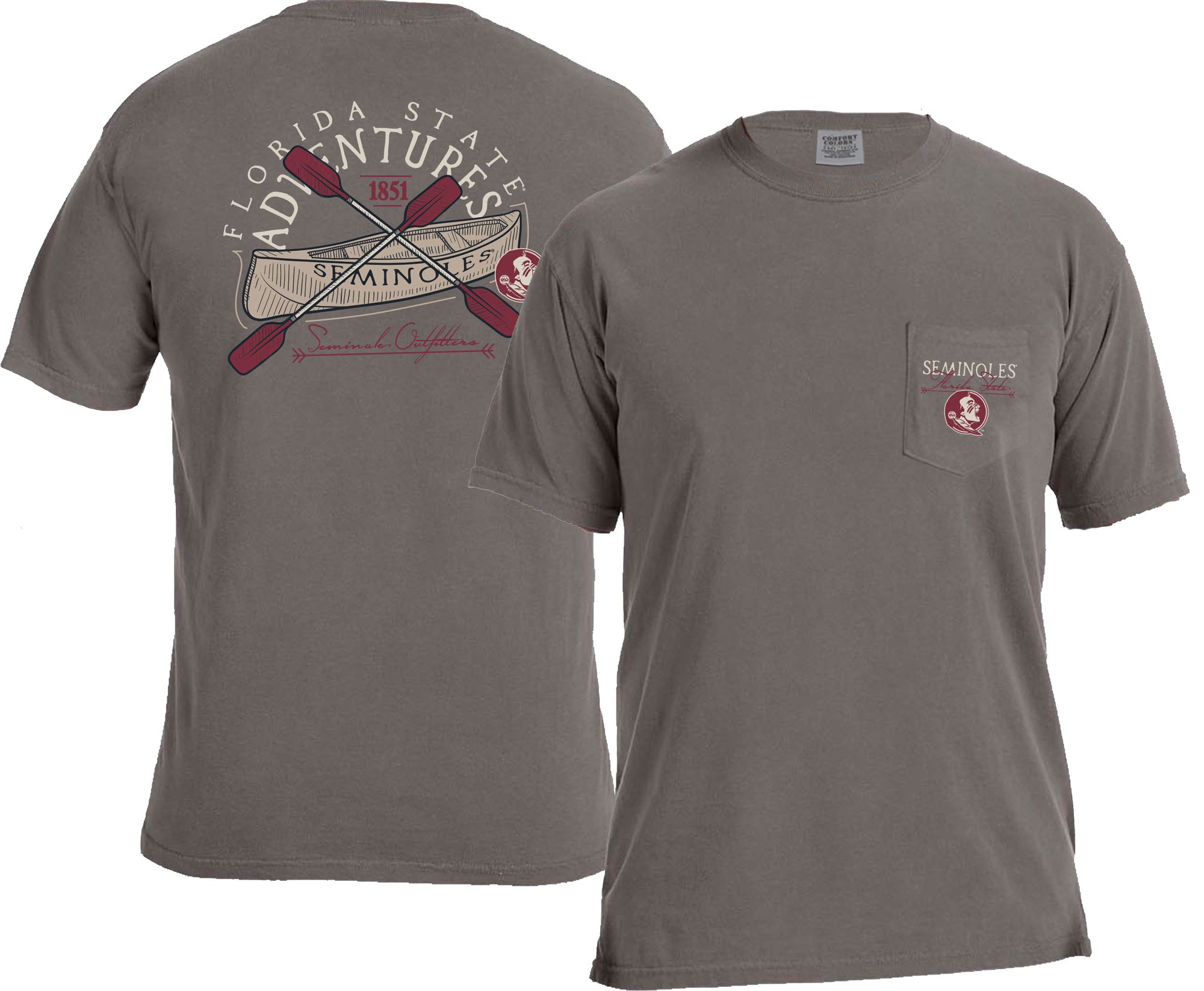Image One Men's Florida State Seminoles Grey Pocket T-Shirt product image