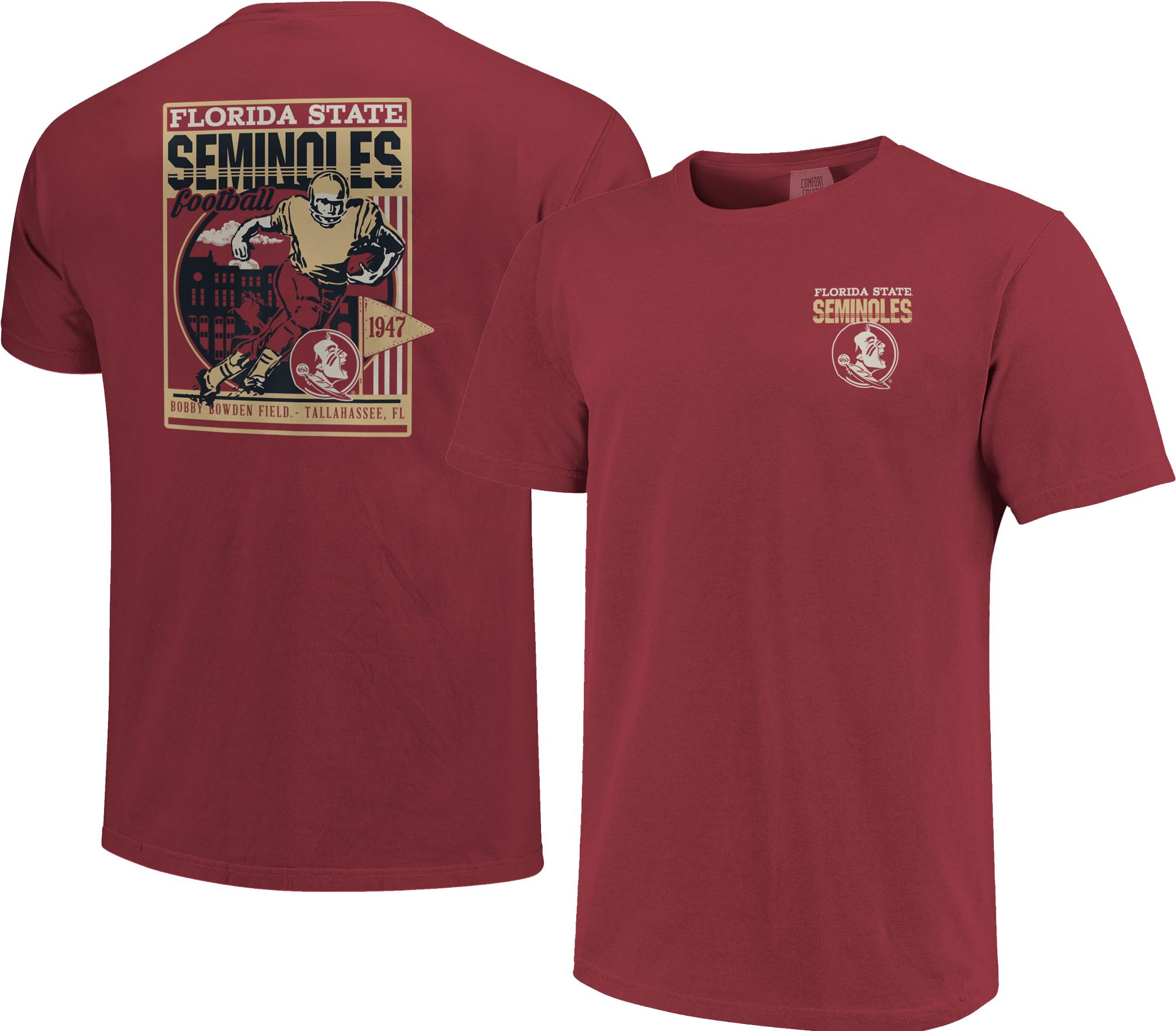 Image One Men's Florida State Seminoles Garnet Retro Poster T-Shirt product image