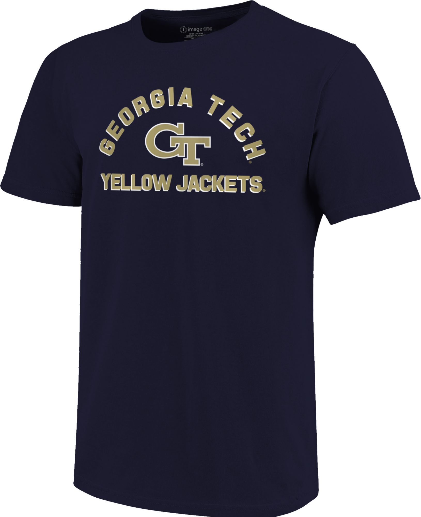 Image One Men's Georgia Tech Yellow Jackets Navy Retro Stack T-Shirt product image