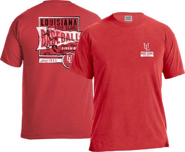 Image One Men's Louisiana-Lafayette Ragin' Cajuns Red Baseball Flag T ...