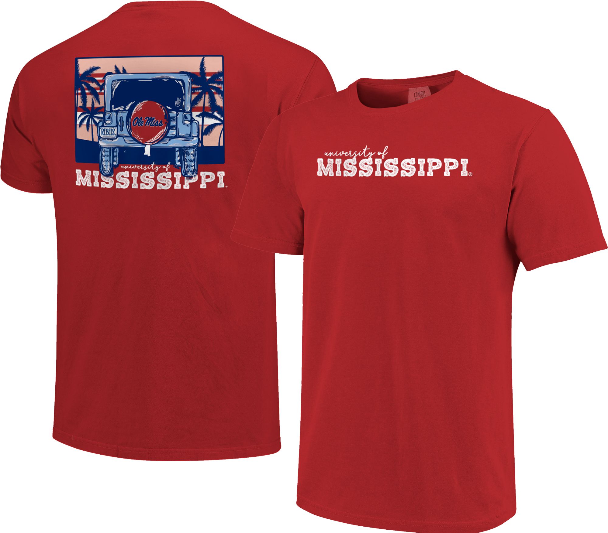Image One Men's Ole Miss Rebels Red SUV Adventure T-Shirt