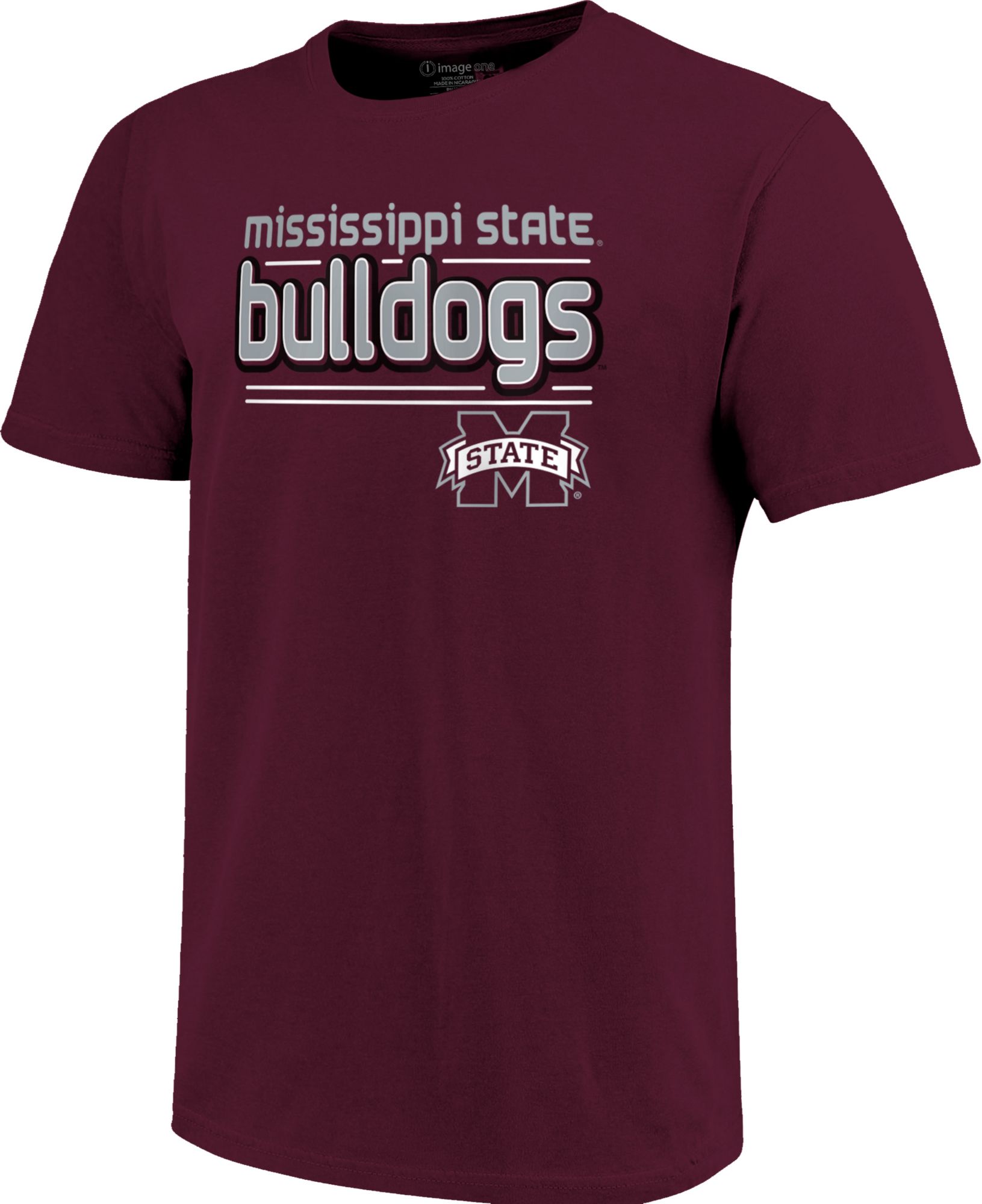 Image One Men's Mississippi State Bulldogs Maroon Bubble Letter T-Shirt