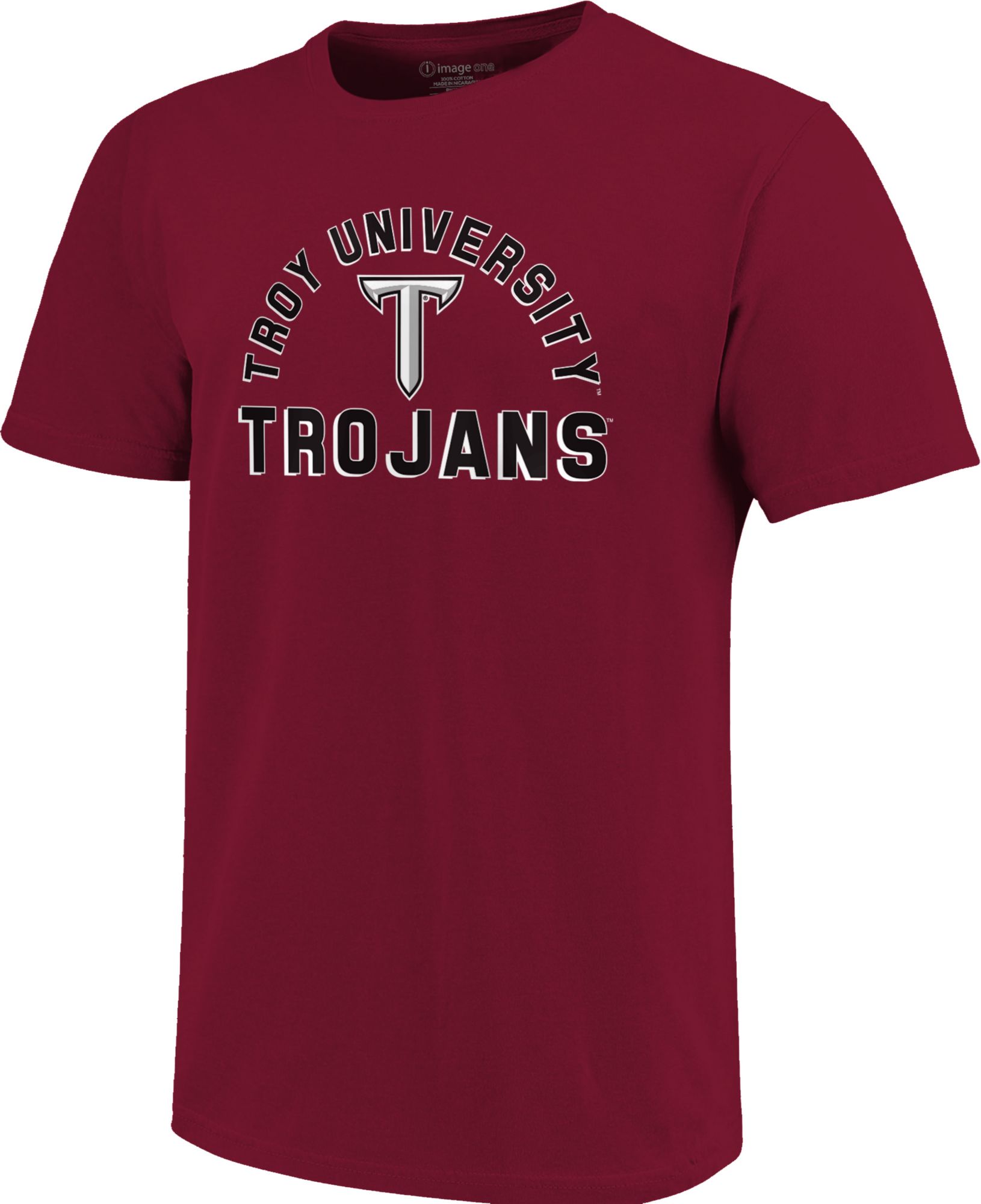 Image One Men's Troy Trojans Cardinal Retro Stack T-Shirt product image
