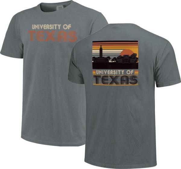 Image One Men's Texas Longhorns Grey Campus Vintage Stripes T-Shirt product image