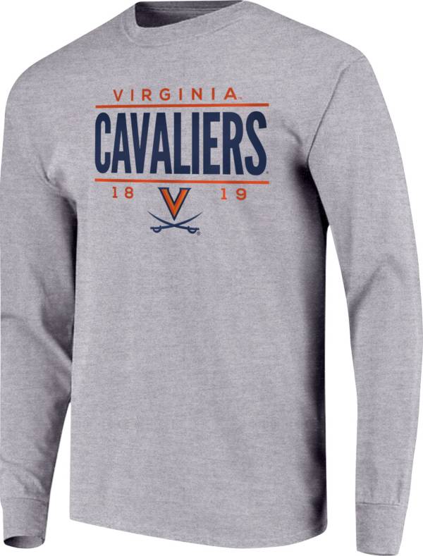 Image One Men's Virginia Cavaliers Grey Traditional Long Sleeve T-Shirt product image