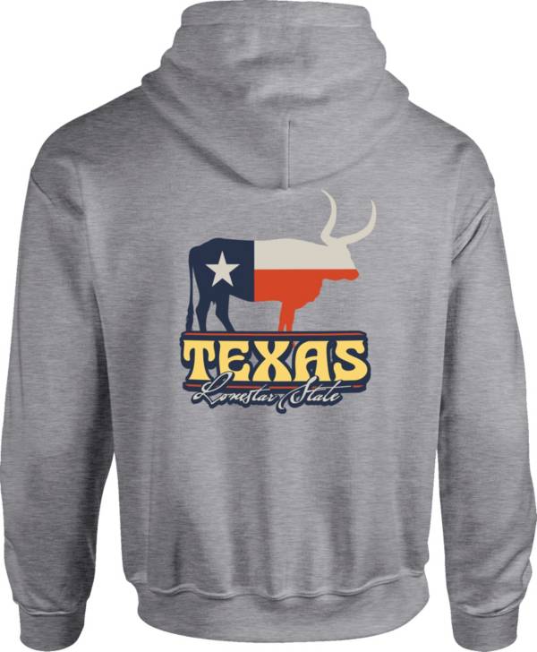 Image One Men's Texas Longhorn Flag Graphic Hooded Sweatshirt product image