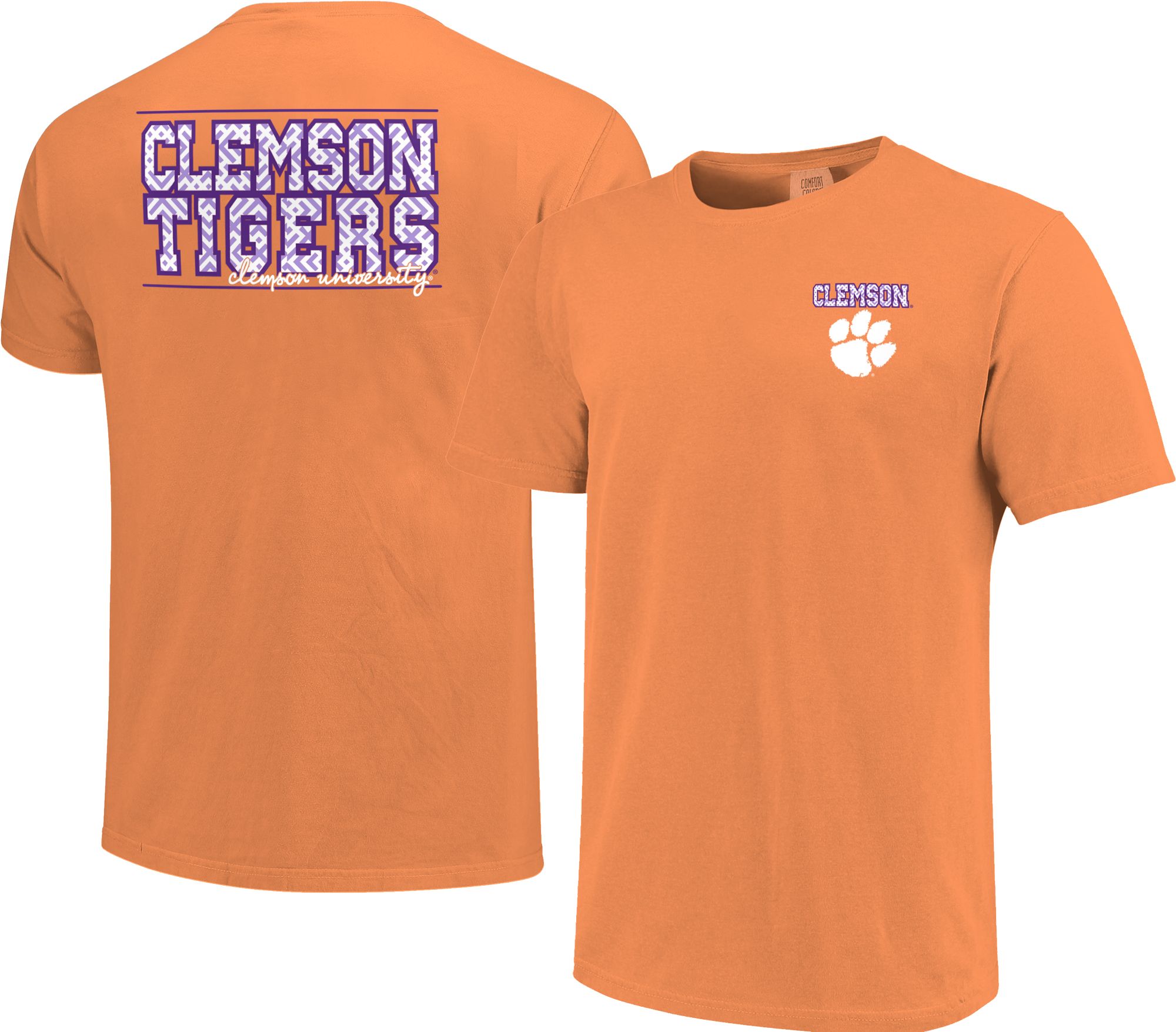 Image One Women's Clemson Tigers Orange Block Letter T-Shirt product image