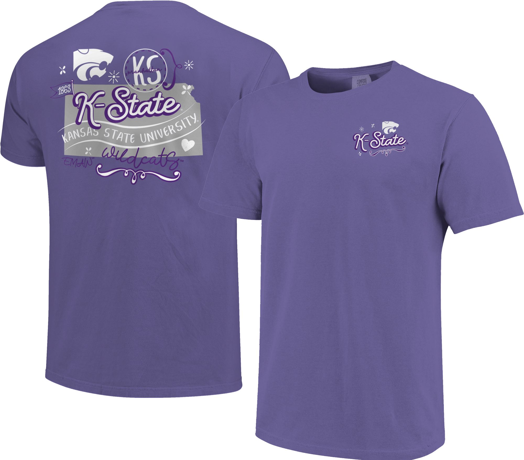 Image One Women's Kansas State Wildcats Purple Doodles T-Shirt product image