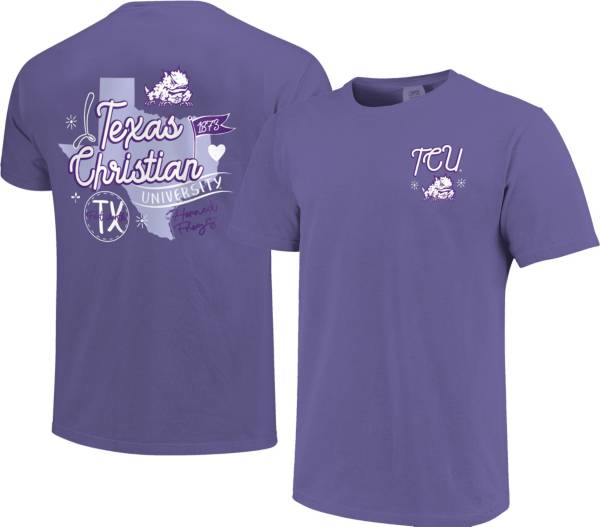 Image One Women's TCU Horned Frogs Purple Doodles T-Shirt product image