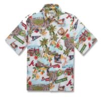 Reyn Spooner Atlanta Braves Navy scenic Button-Up Shirt Size Small