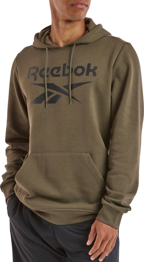 Reebok Identity Fleece Stacked Logo Pullover Hoodie in WHITE