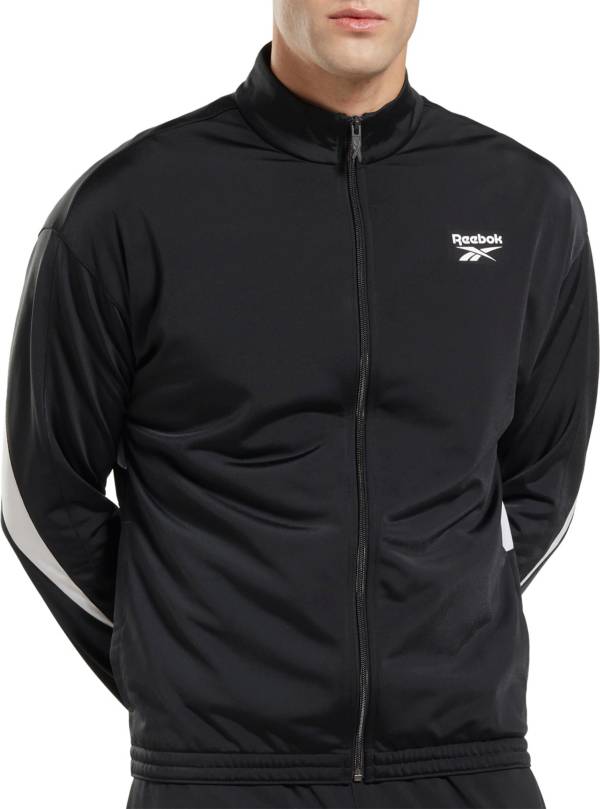 Reebok Apparel Men Reebok Identity Vector Knit Track Jacket NIGHT BLAC