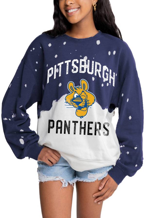 Gameday Couture Women's Pitt Panthers Blue Faded Crew Sweater product image
