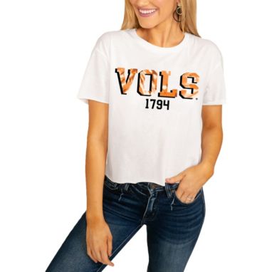 sorry, Gameday Couture Tennessee Volunteers White Vintage Crop T-Shirt is currently out of stock