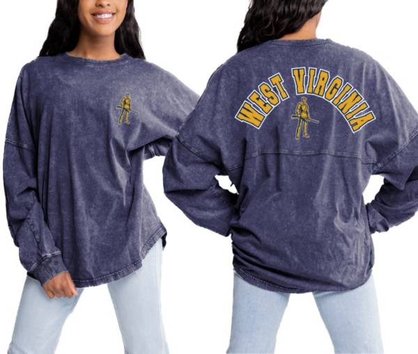 Gameday Couture Women's West Virginia Mountaineers Blue Acid Wash Longsleeve T-Shirt product image