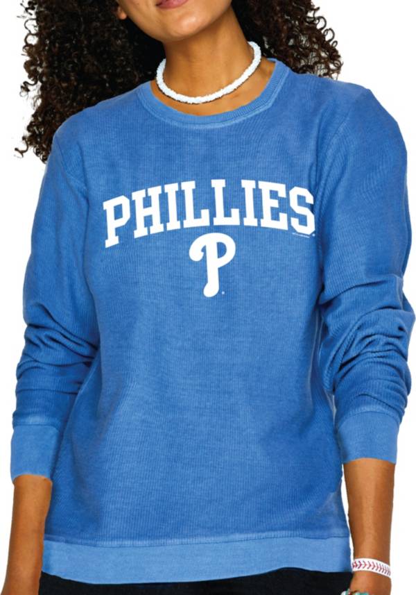 Soft As A Grape Women's Philadelphia Phillies Light Blue Cord Crewneck Sweatshirt product image
