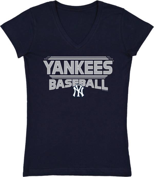 Soft As A Grape Women's New York Yankees Navy V-Neck T-Shirt product image