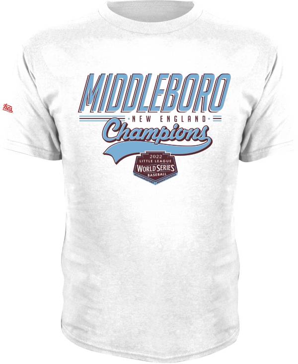 Stitches Men's 2022 Little League Baseball World Series White Middleboro New England Champs T-Shirt product image