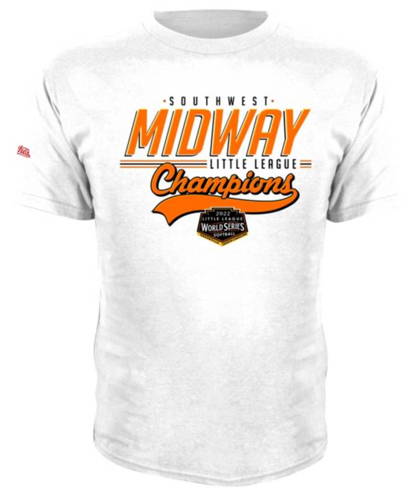 Stitches Men's 2022 Little League Softball World Series White Midway Southwest Champs T-Shirt product image