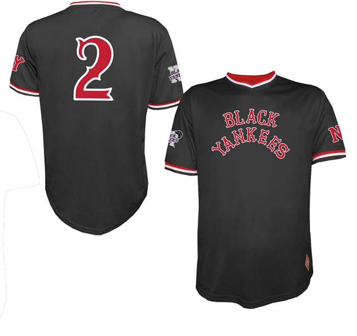 Stitches Men's Negro League Baseball New York Black Yankees Black Jersey, Medium