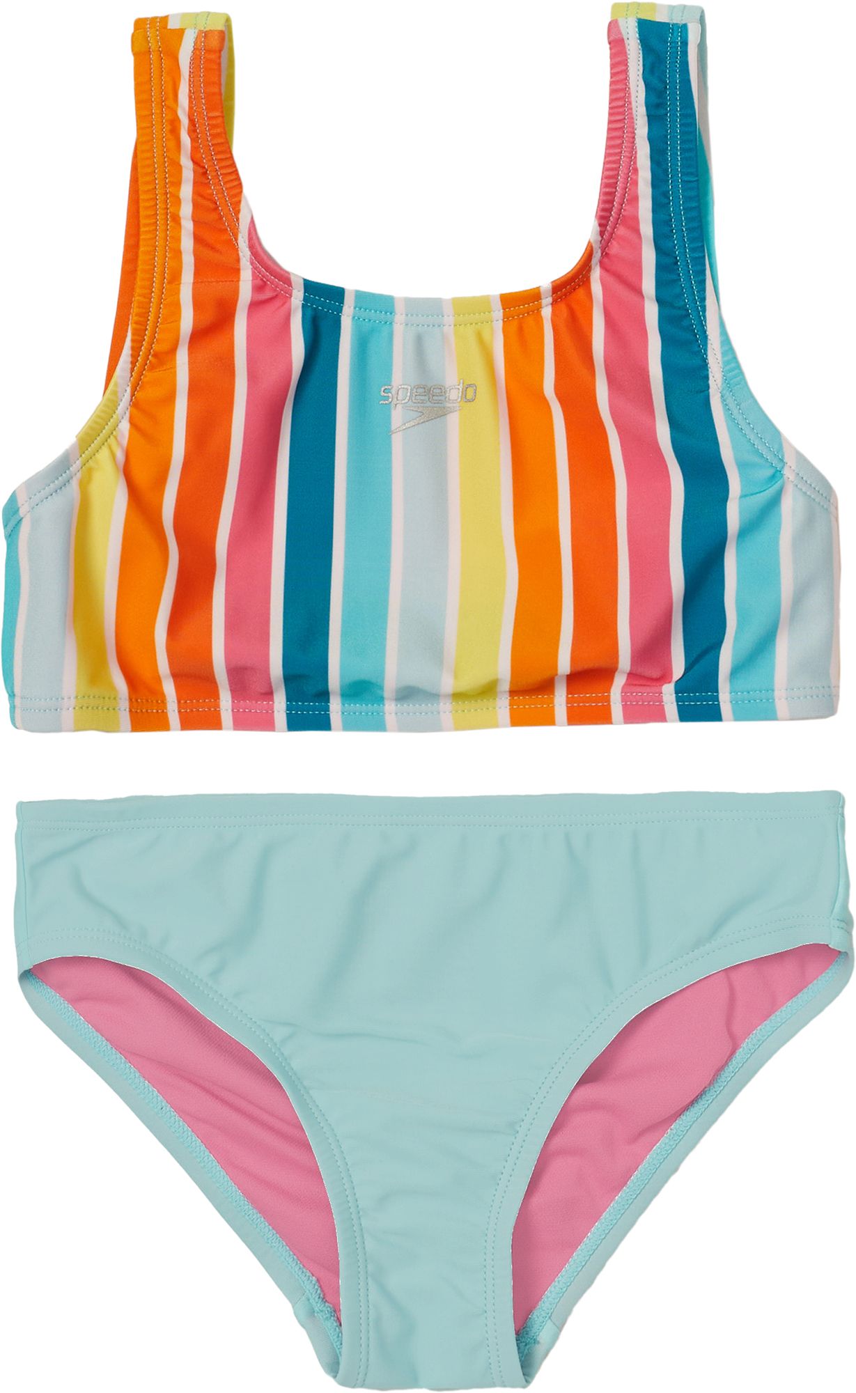 Speedo Girls' Logo Elastic Bikini Set