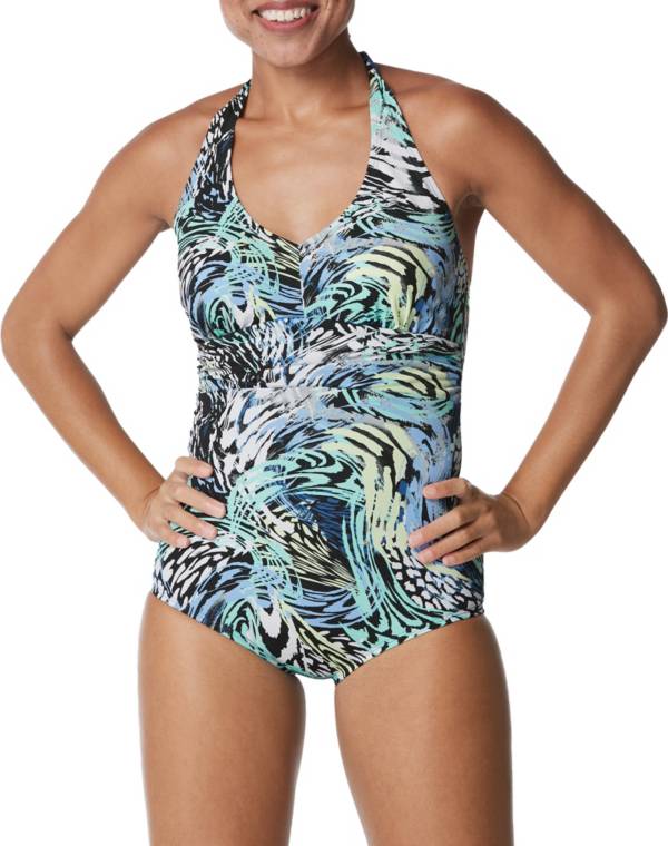 Speedo halter shop one piece swimsuit