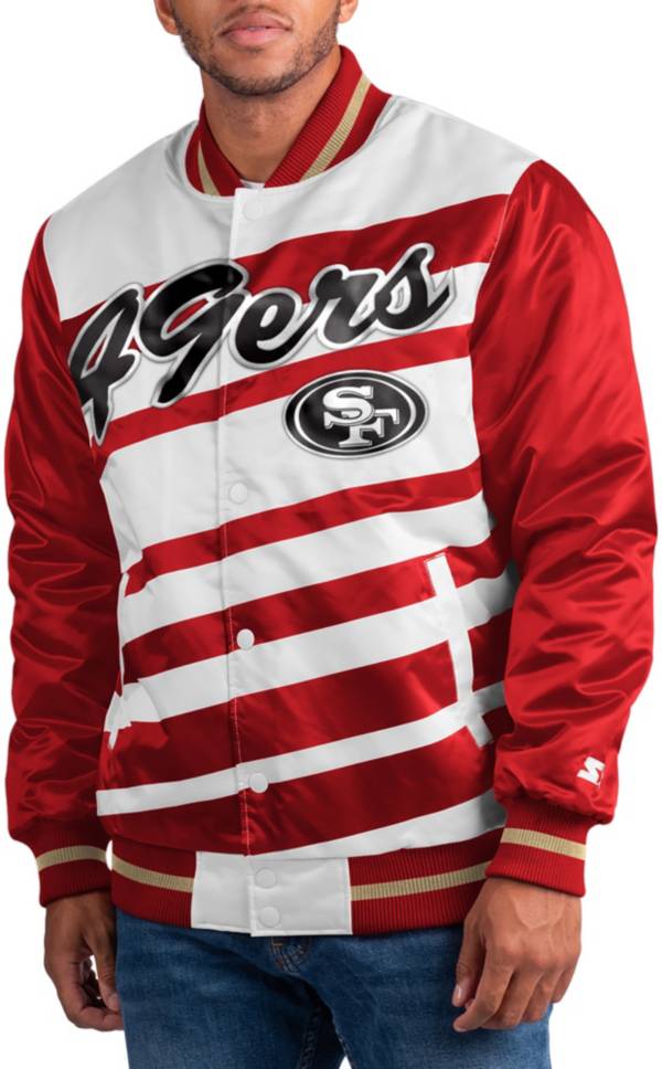 Starter Men's San Francisco 49ers Dive Play Red/White Snap Jacket product image