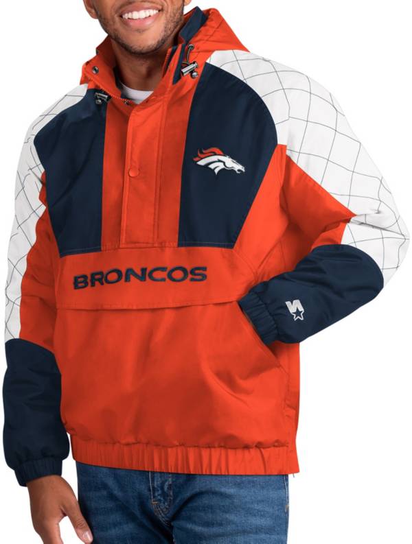 Starter Men's Denver Broncos Body Check Orange/Navy Pullover Jacket product image