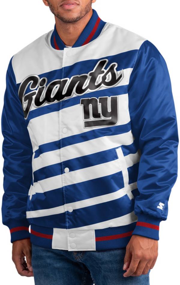 Starter Men's New York Giants Dive Play Royal/White Snap Jacket product image