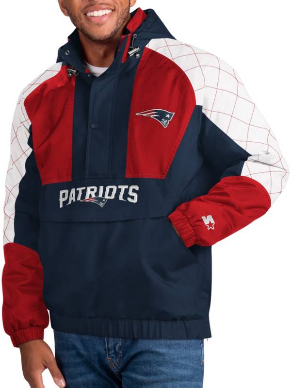 Starter Men's New England Patriots Body Check Navy/Red Pullover Jacket product image