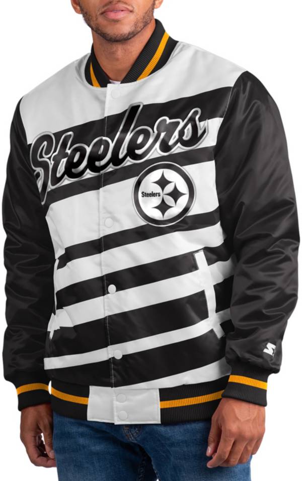 Starter Men's Pittsburgh Steelers Dive Play Black/White Snap Jacket product image