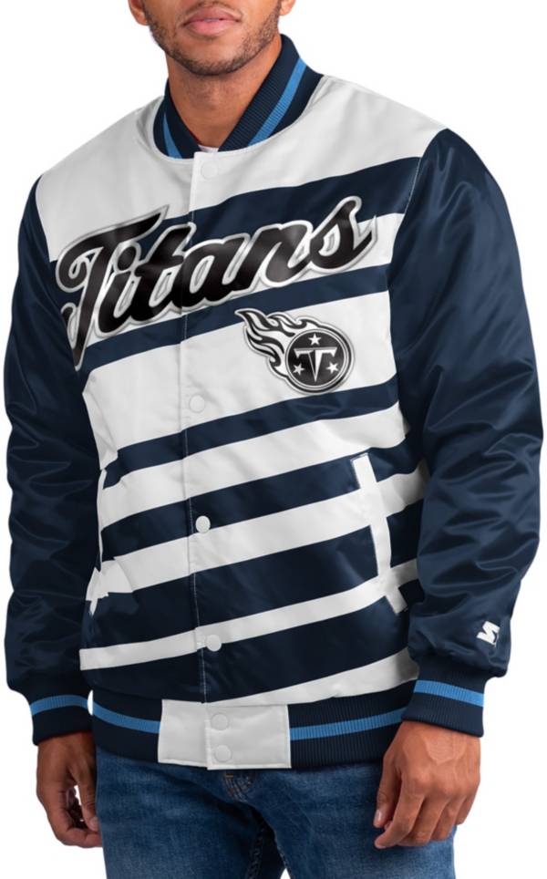 Starter Men's Tennessee Titans Dive Play Navy/White Snap Jacket product image