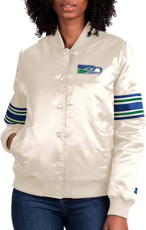 Medium. Vintage 80s Seahawks Satin Starter Jacket Made in USA