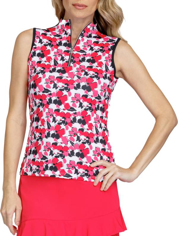 Tail Women's Sleeveless Floral Golf 1/4 Zip Shirt product image
