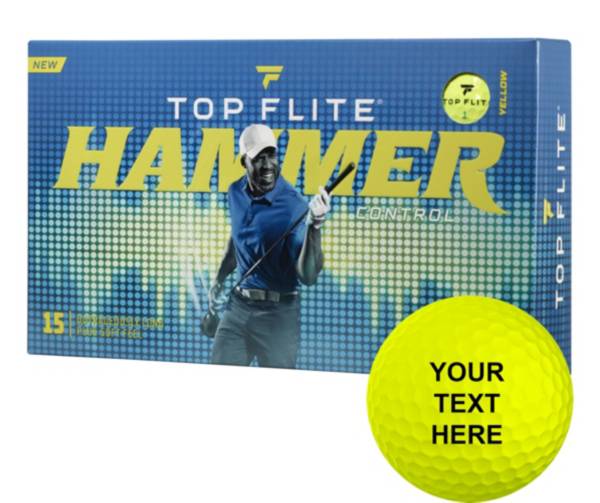 Top Flite 2022 Hammer Control Yellow Personalized Golf Balls product image