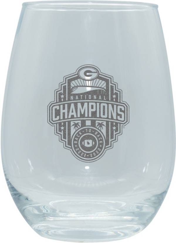 The Memory Company 2022 College Football National Champions Georgia Bulldogs 15 oz. Stemless Wine Glass product image