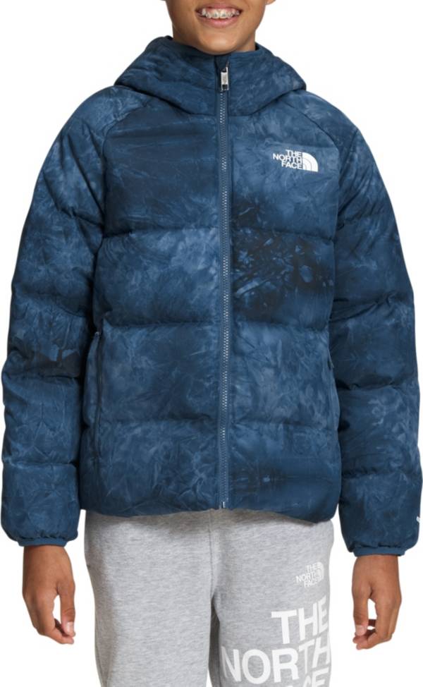The North Face Puffer Jacket Boys Size Large Reversible Gray Black