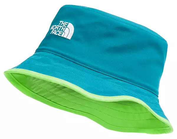 The North Face Boys' Class V Reversible Bucket Hat, Small, Blue Moss/Safety Green