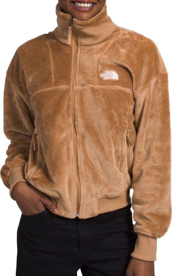 Brown fuzzy north face on sale jacket