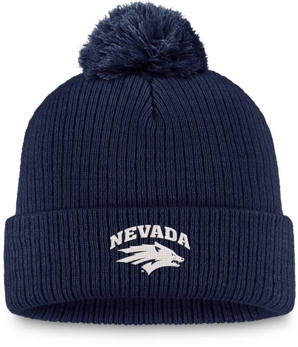 Top of the World Nevada Wolf Pack Blue Cuffed Pom Knit Beanie