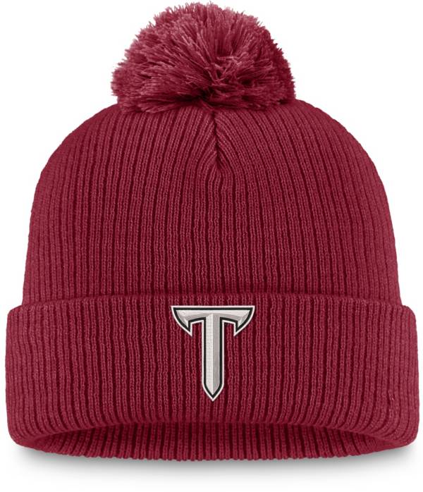 Top of the World Troy Trojans Cardinal Cuffed Pom Knit Beanie product image