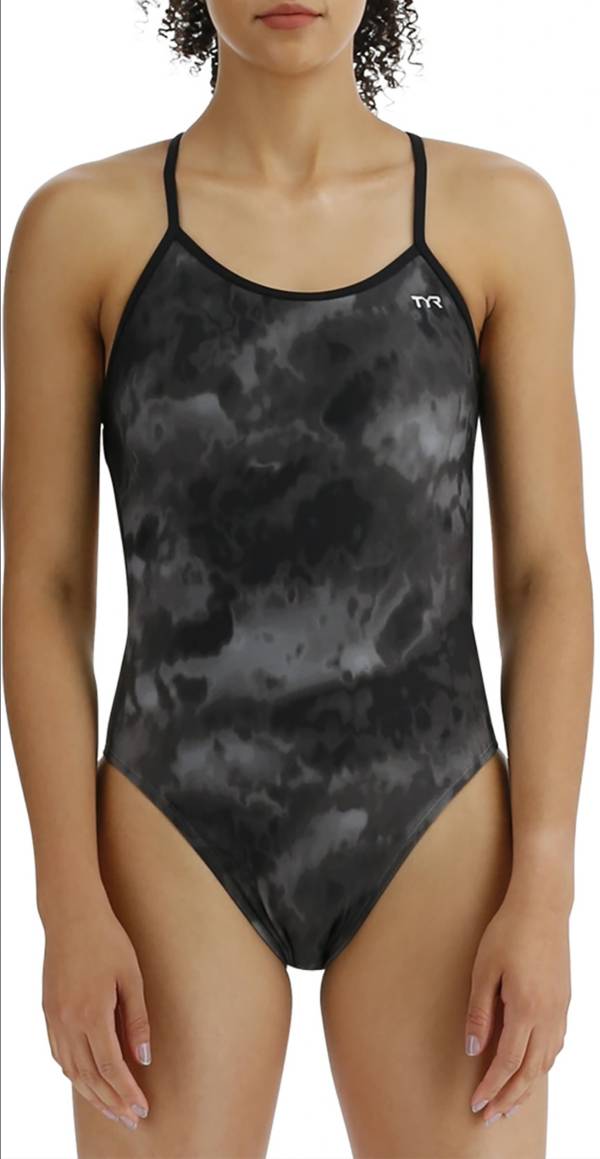 TYR Blackout Diamond Swim Suit - Womens Black Size 14 - CL42277