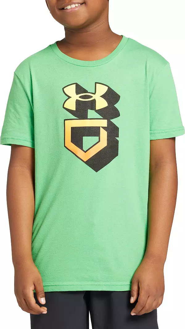 Under Armour Boys' Gradient Icons T-Shirt, XL, Fresh Green/Black/White