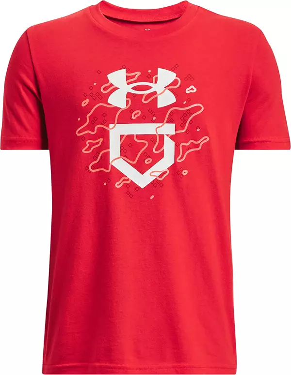 Under Armour Boys' Camo Icon Short Sleeve T-Shirt, XL, Red/Beta