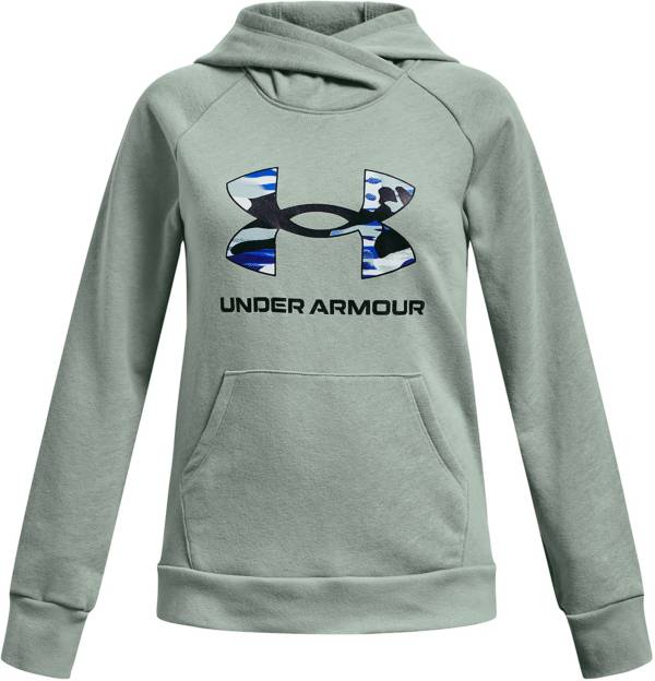 Under Armour Womens 2023 Rival Fleece Logo Raglan Sleeves Cotton Blend Hoody