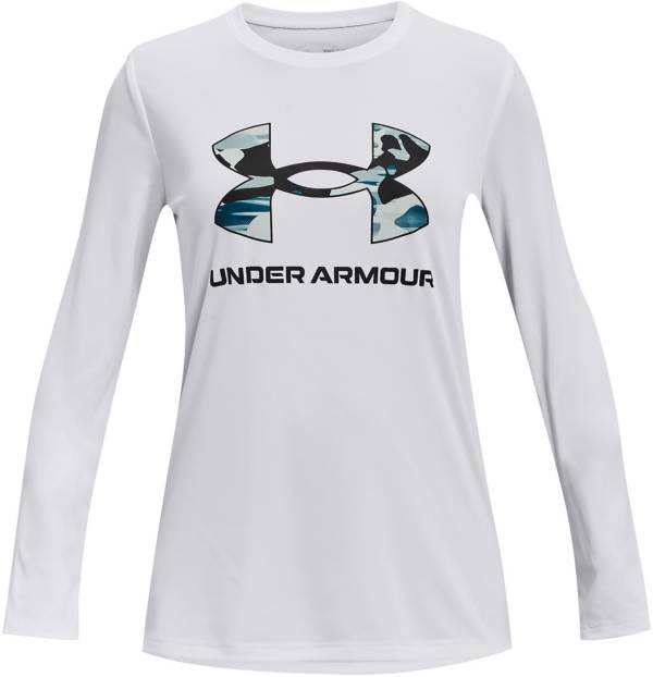 Under Armour Girls' Tech Long Sleeve Big Logo T-Shirt | Dick's Sporting