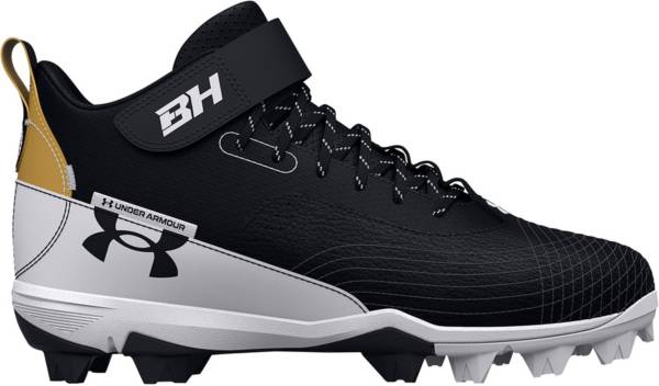 Under armour black cheap and gold baseball cleats