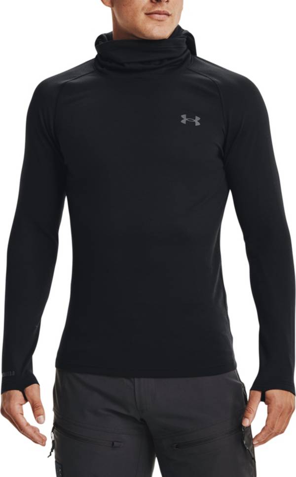 Under Armour Hooded Sweatshirt Gray/Black Loose Coldgear Pullover